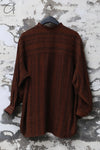 AVIVA JIFEI XUE 24 Autumn and Winter Amber Linen Silk Striped Stand Collar Pullover | AJX-FW24-SCPS-ULSS-HP Amber